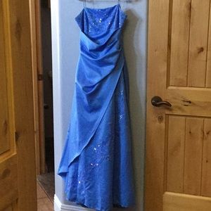 Jeweled Baby Blue Prom Dress